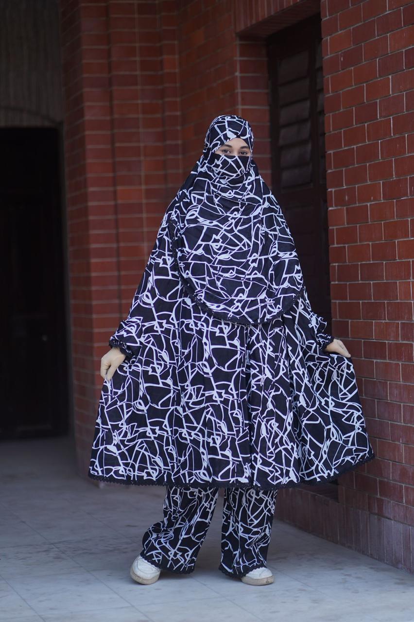 Elegant Palazzo long Khimar Set