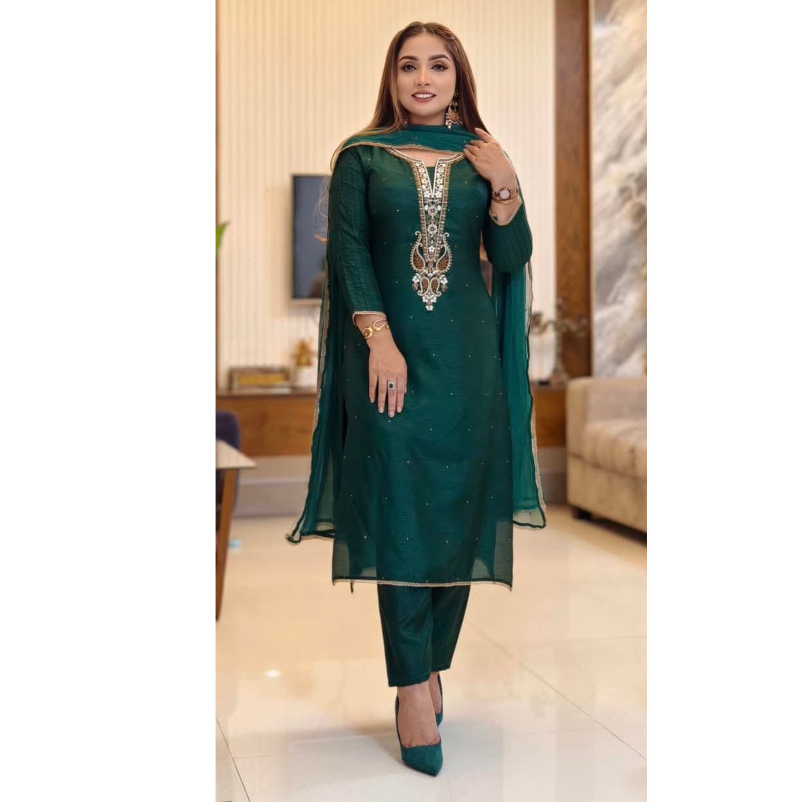 Embroidery Three Piece